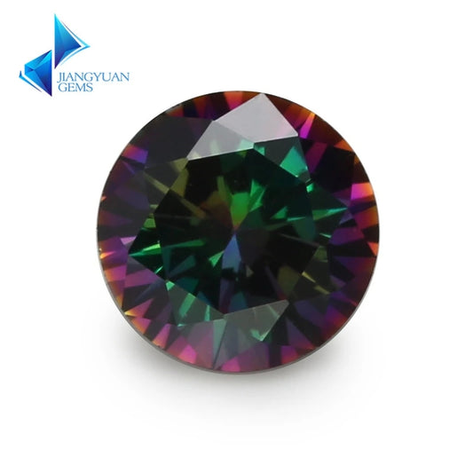 Size 1.0-12.0mm 5A Round Cut Plating Mix Color CZ Stone Loose Cubic Zirconia Synthetic Gemstone for Jewelry
