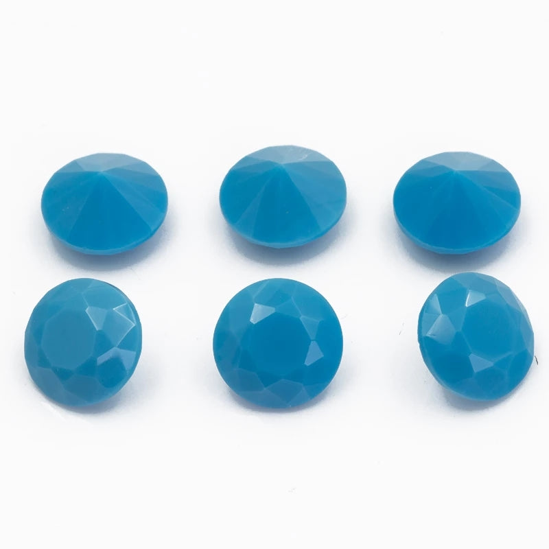 Size 4.0~10.0mm Round Cut AQ12 Blue Glass Stone Loose Synthetic Gemstone for Jewelry