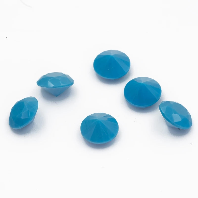 Size 4.0~10.0mm Round Cut AQ12 Blue Glass Stone Loose Synthetic Gemstone for Jewelry