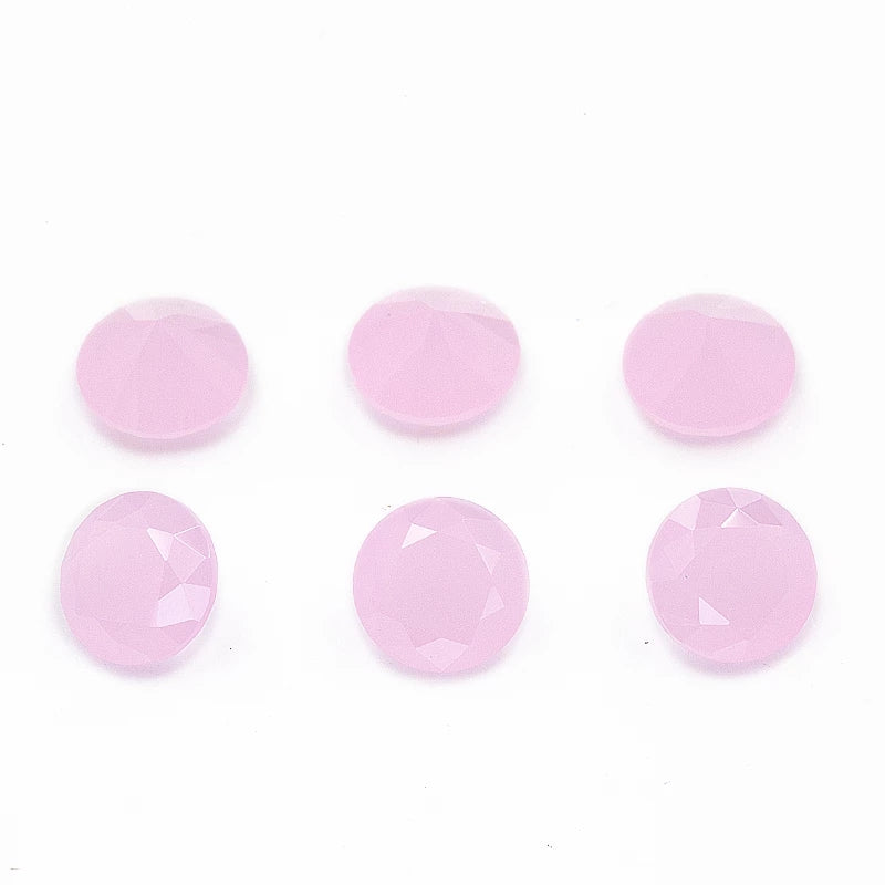 Size 4.0~10.0mm Round Cut AQ19 Pink Glass Stone Loose Synthetic Gemstone for Jewelry