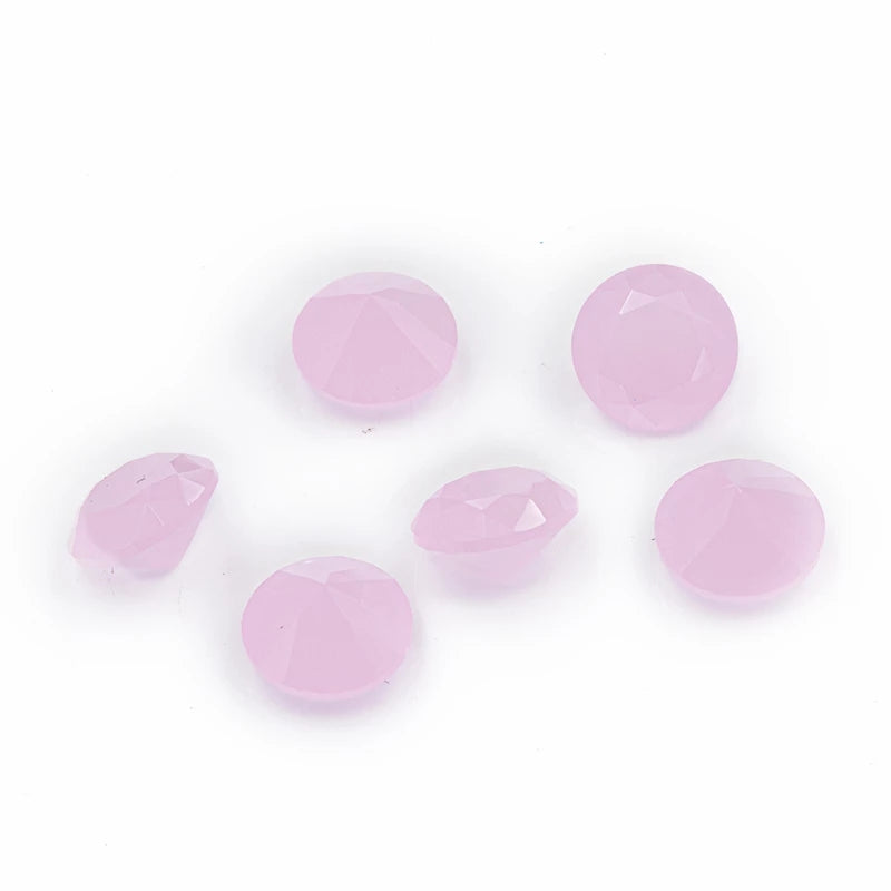 Size 4.0~10.0mm Round Cut AQ19 Pink Glass Stone Loose Synthetic Gemstone for Jewelry