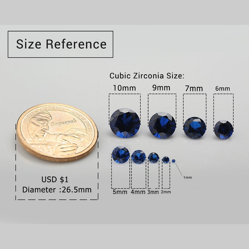 Size 1.0~3.0mm Round Cut 112# Color Blue Stone Loose Spinel Synthetic Gemstone for Jewelry