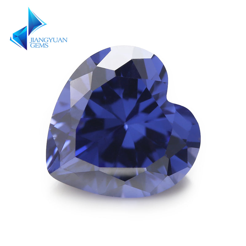 Size 3x3-10x10mm 5A Heart Cut Tanzanite Color CZ Stone Loose Cubic Zirconia Synthetic Gemstone for Jewelry