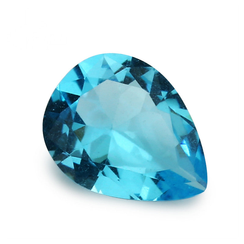 Size 3x5~10x12mm Pear Cut Light Sea Blue Glass Stone Loose Synthetic Gemstone for Jewelry