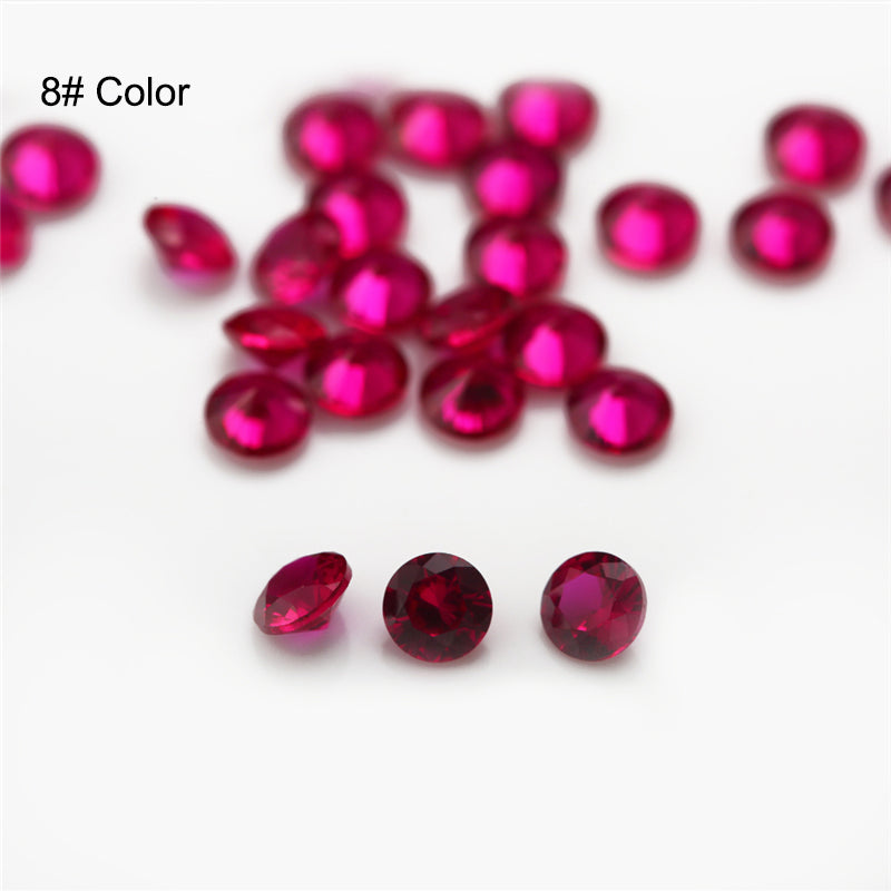 Size 1.0~3.0mm Round Cut 8# Red Stone Loose Corundum Synthetic Gemstone for Jewelry