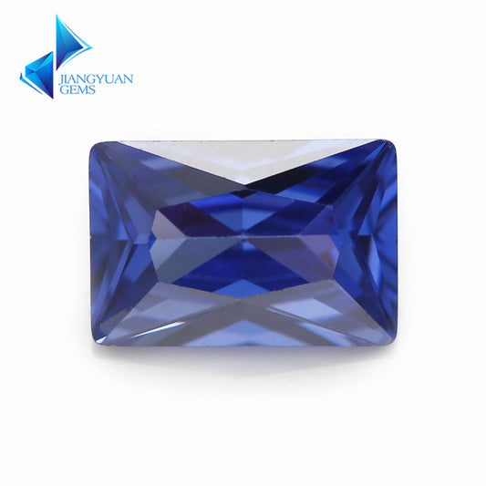 Size 3x5-9x11mm 5A Rectangle Cut Tanzanite Color CZ Stone Loose Cubic Zirconia Synthetic Gemstone for Jewelry Making