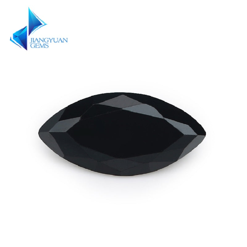Size 1.5x3-10x20mm 5A Marquise Cut Black CZ Stone Loose Cubic Zirconia Synthetic Gemstone for Jewelry