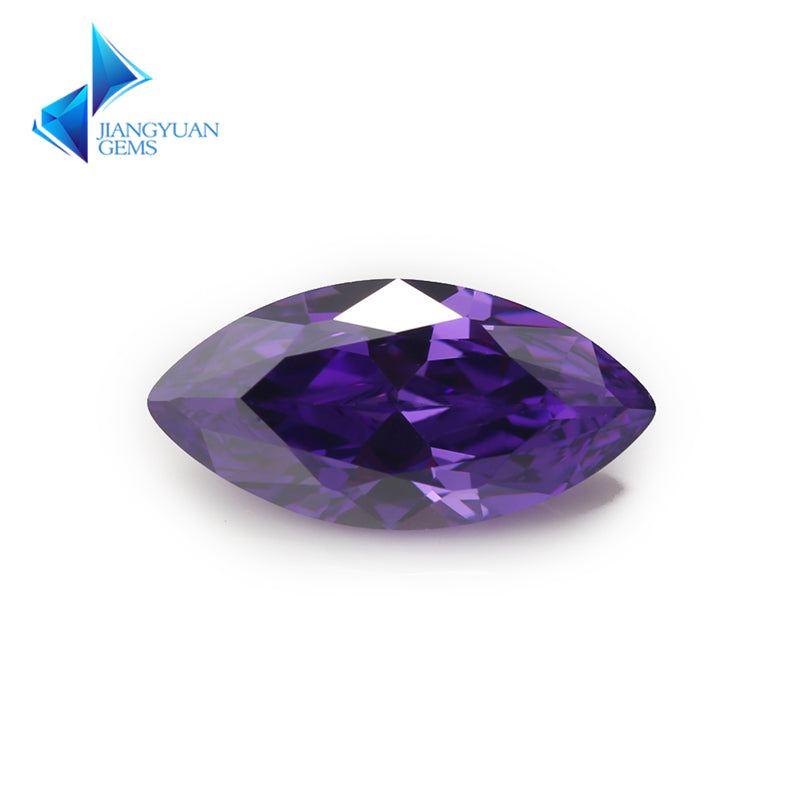 Size 1.5x3~10x20mm 5A Marquise Cut Violet CZ Stone Loose Cubic Zirconia Synthetic Gemstone for Jewelry