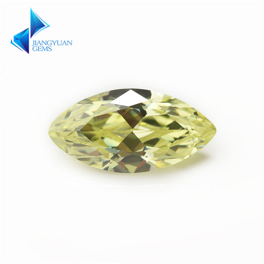 Size 1.5x3~10x20mm 5A Marquise Cut Olive Yellow CZ Stone Loose Cubic Zirconia Synthetic Gemstone for Jewelry