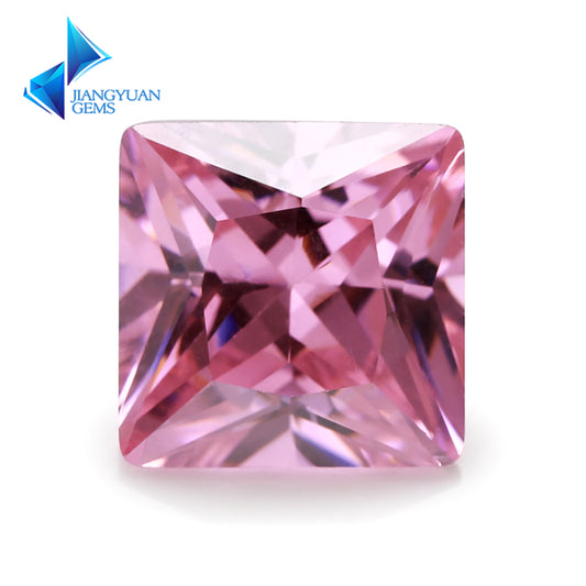 50pcs 1.5x1.5~10x10mm 5A Square Princess Cut Pink CZ Stone Loose Cubic Zirconia Synthetic Gemstone for Jewelry