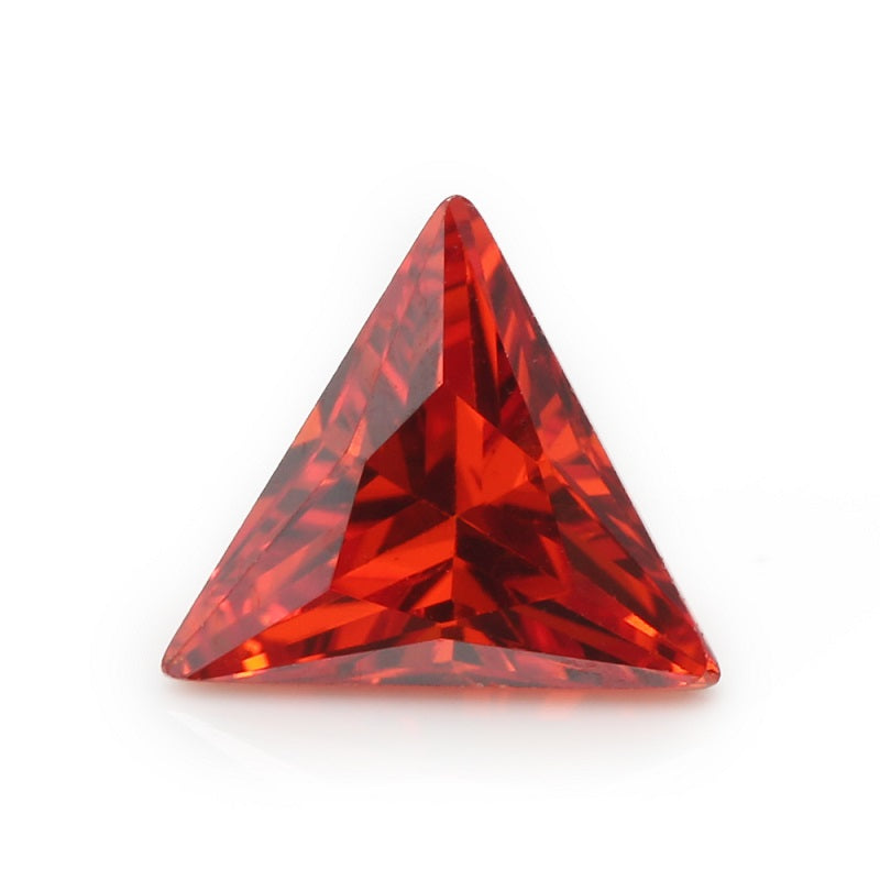 50pcs 3x3~10x10mm 5A Triangle Cut Cut Orange CZ Stone Loose Cubic Zirconia Synthetic Gemstone for Jewelry