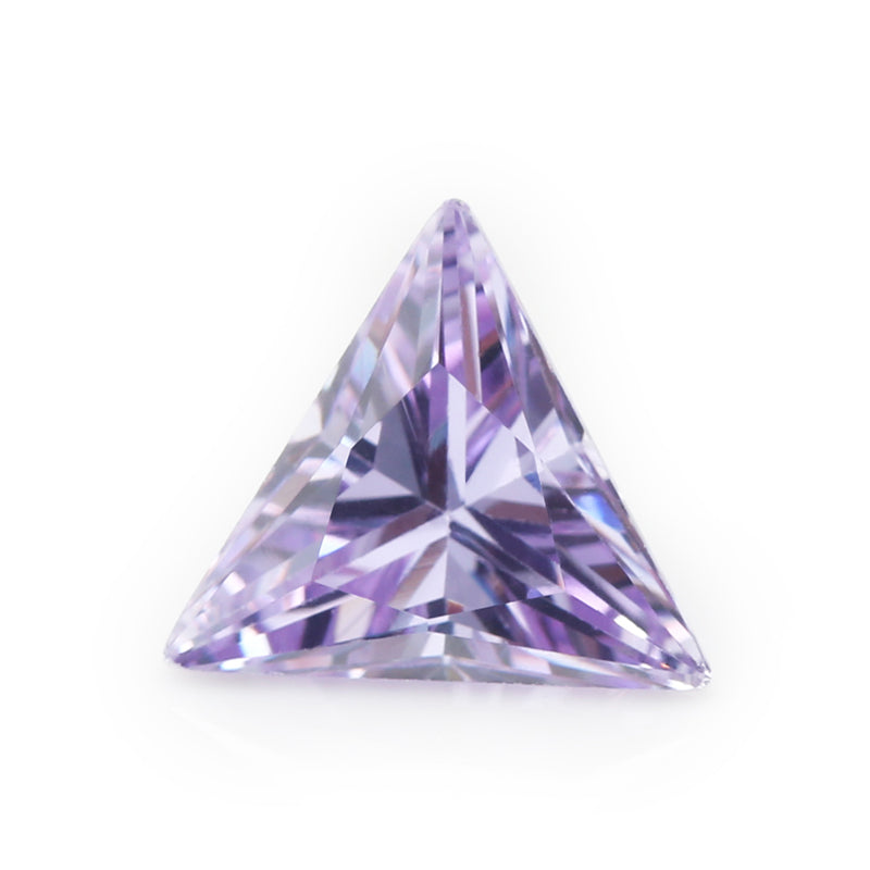 50pcs 3x3~10x10mm 5A Triangle Cut Cut Lavender Color CZ Stone Loose Cubic Zirconia Synthetic Gemstone for Jewelry