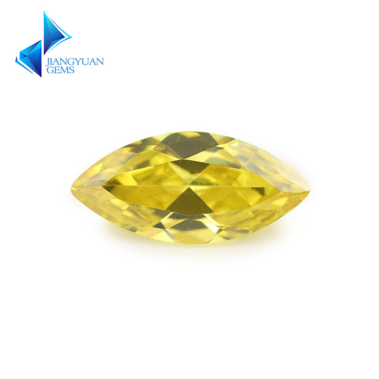 Size 1.5x3~10x20mm 5A Marquise Cut Golden Yellow CZ Stone Loose Cubic Zirconia Synthetic Gemstone for Jewelry