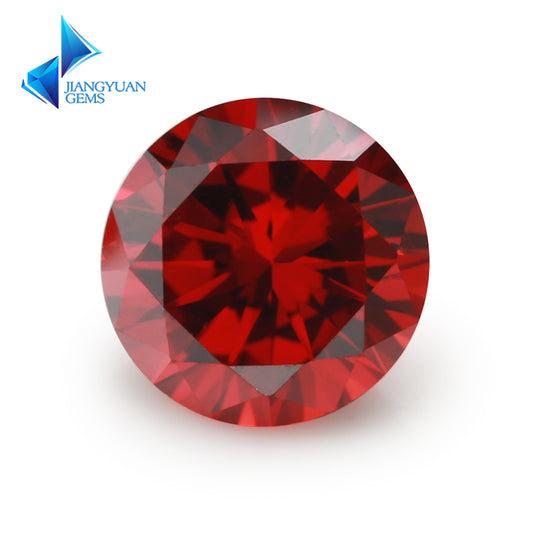 Size 0.8~12.0mm 5A Round Cut Garnet Color CZ Stone Loose Cubic Zirconia Synthetic Gemstone for Jewelry