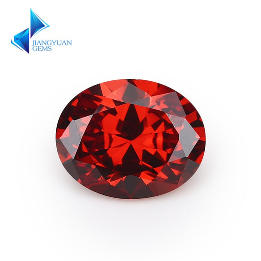 Size 2x3~13x18mm 5A Oval Cut Garnet Color CZ Stone Loose Cubic Zirconia Synthetic Gemstone for Jewelry