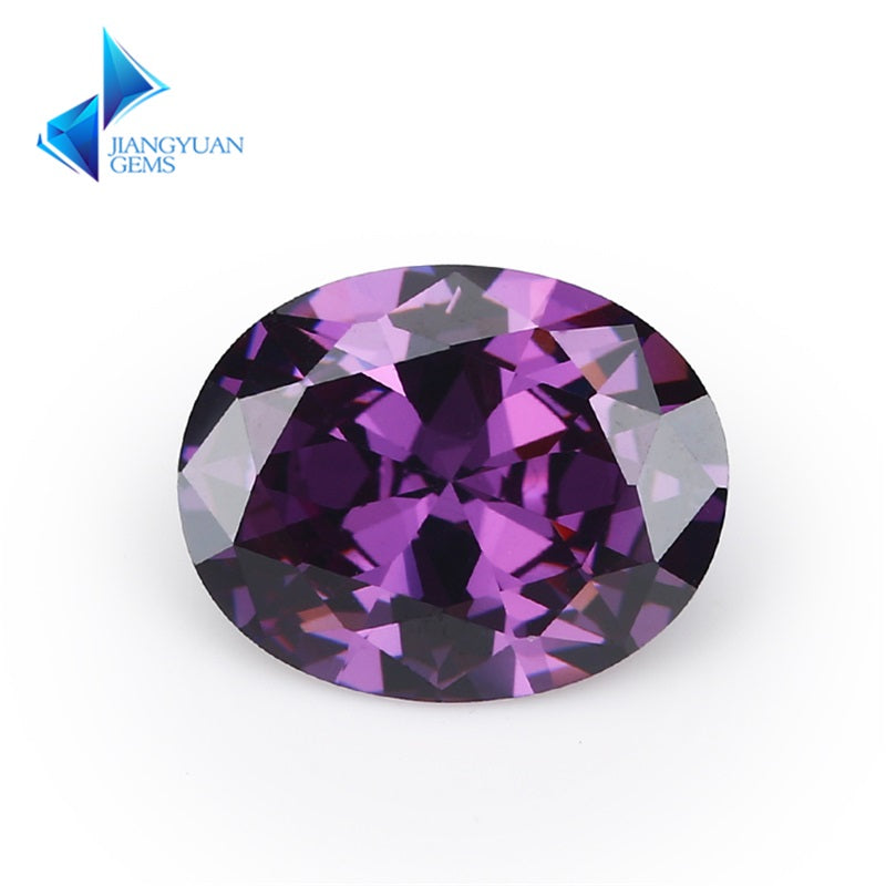 Size 2x3~13x18mm 5A Oval Cut Amethyst Color CZ Stone Loose Cubic Zirconia Synthetic Gemstone for Jewelry