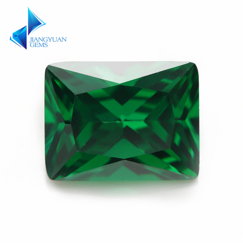 Size 3x5-9x11mm 5A Rectangle Cut Green CZ Stone Loose Cubic Zirconia Synthetic Gemstone for Jewelry Making