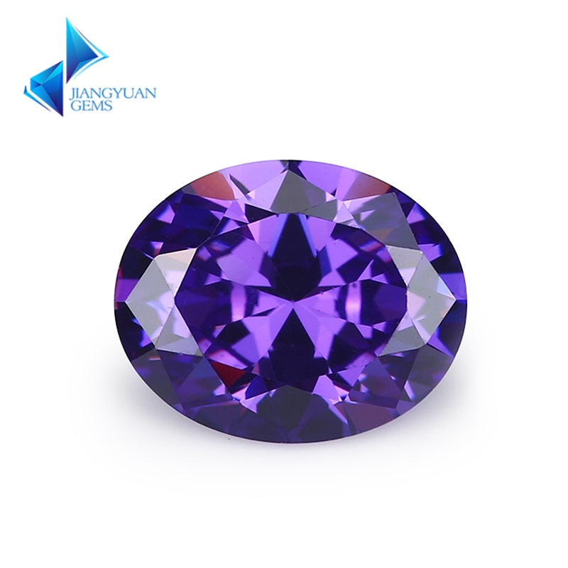 Size 2x3~13x18mm 5A Oval Cut Violet Color CZ Stone Loose Cubic Zirconia Synthetic Gemstone for Jewelry