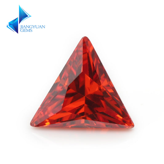 50pcs 3x3~10x10mm 5A Triangle Cut Cut Orange CZ Stone Loose Cubic Zirconia Synthetic Gemstone for Jewelry