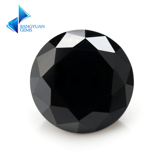 Size 0.8-12.0mm 5A Round Cut Black CZ Stone Loose Cubic Zirconia Synthetic Gemstone for Jewelry