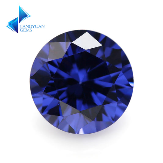 Size 1.0-10.0mm 5A Round Cut Tanzanite Color CZ Stone Loose Cubic Zirconia Synthetic Gemstone for Jewelry