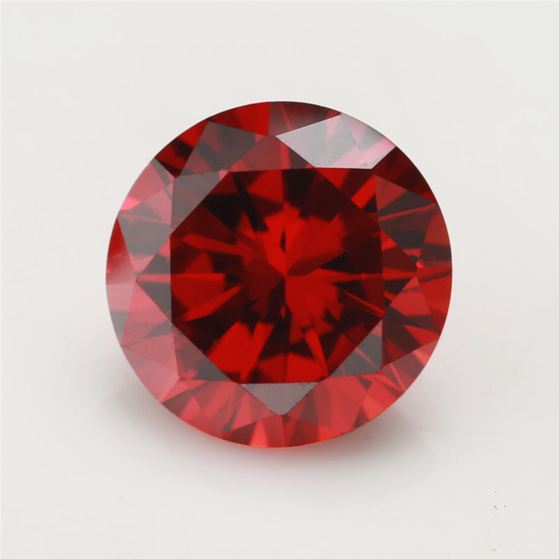 Size 0.8~12.0mm 5A Round Cut Garnet Color CZ Stone Loose Cubic Zirconia Synthetic Gemstone for Jewelry